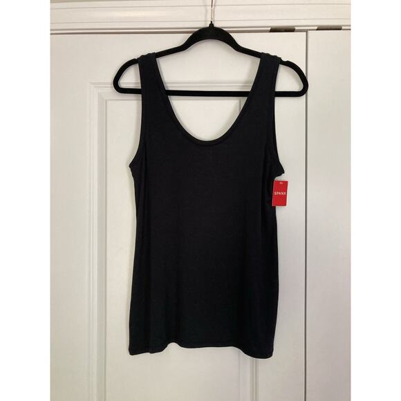 SPANX Better Base Scoop Neck Tank Very Black Size M Stretch Top Soft 10321R - Picture 1 of 7